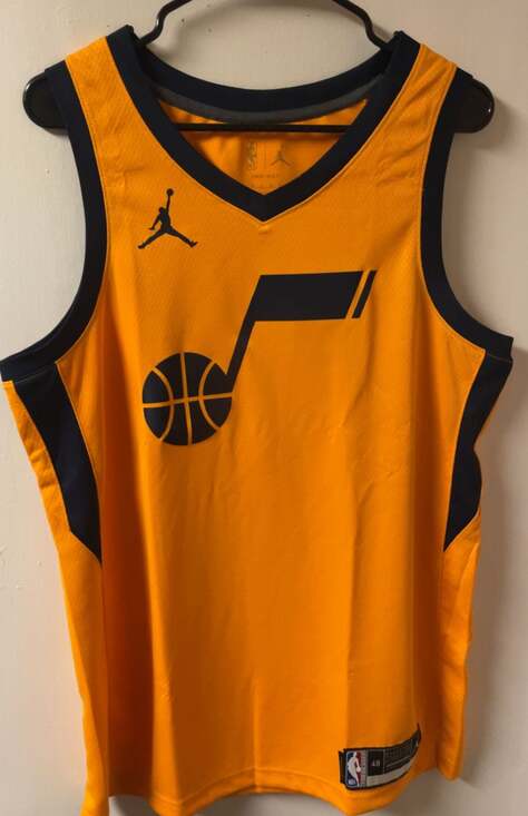 Jordan Other - Utah Jazz Jordan NBA Connected Jersey Gold Black Size M